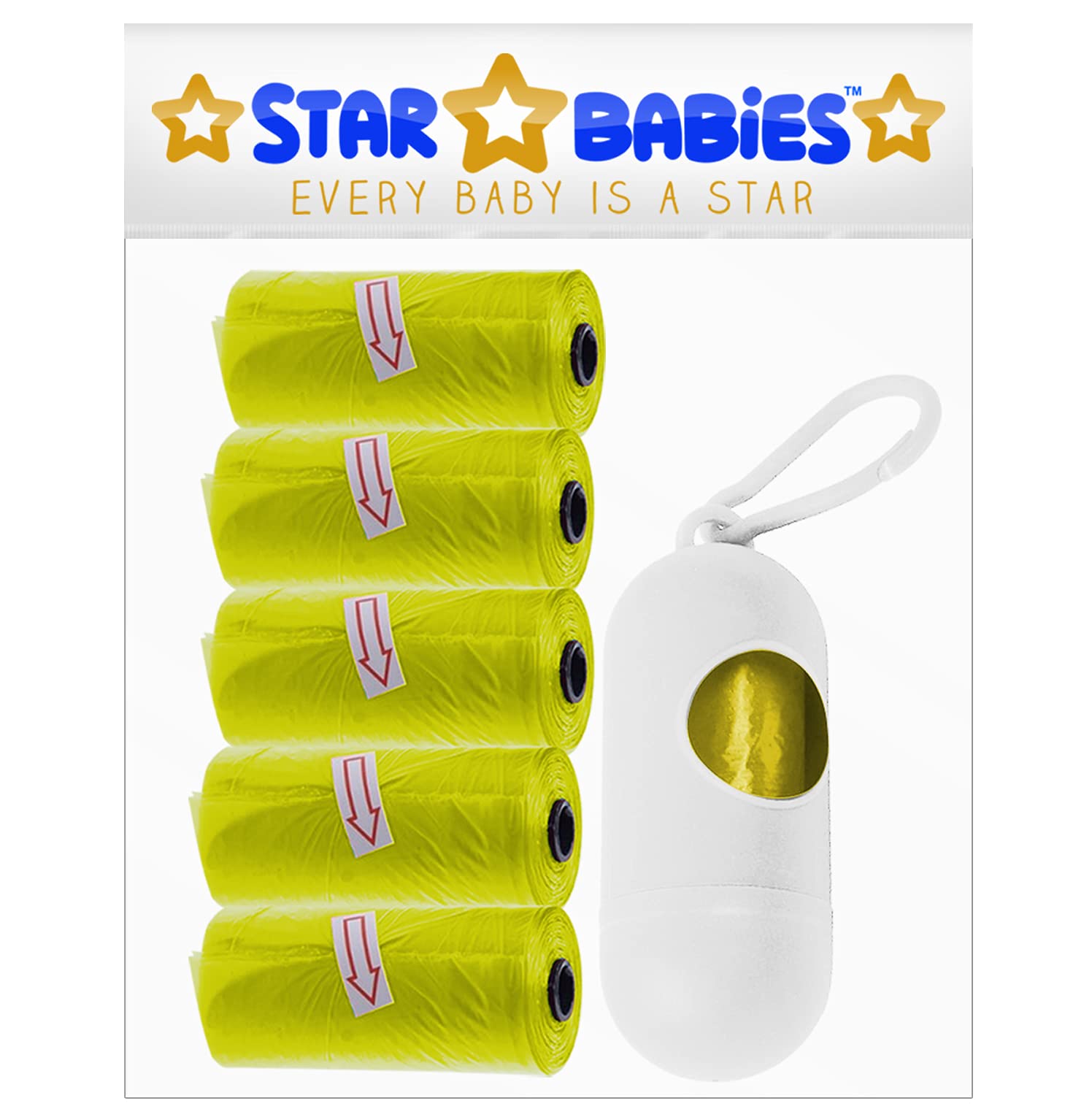 Star Babies Scented Bag Yellow Pack of 5 (75 Bags)22x32cm