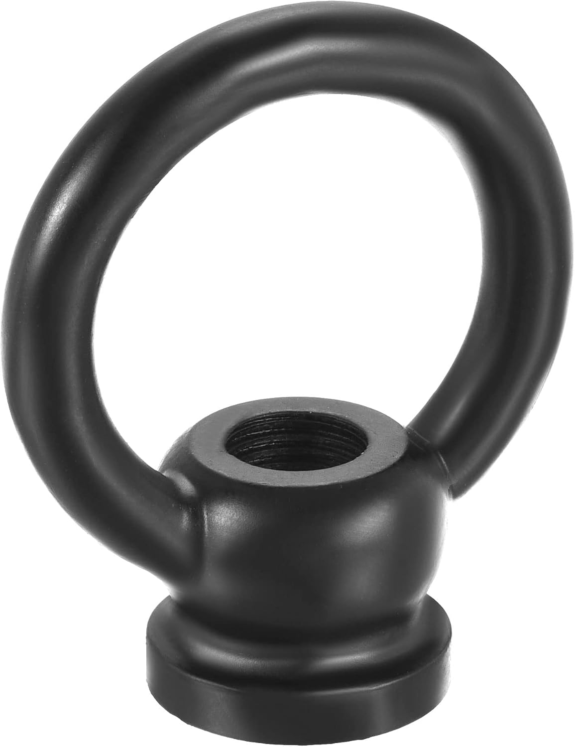 MECCANIXITY Eye Nut 50kg Max Load M10 Thread Ring Shape Female Loop for Hanging Lamp Chandelier, Iron Black