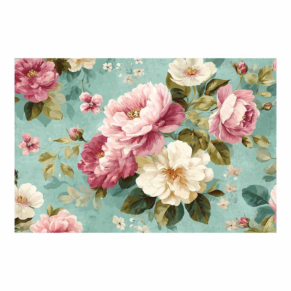 ZAMAEIU Landscape Wall Art Clustered Floral Pattern Artwork for Walls, Canvas Prints Paintings Room Decor, for Bedroom Kitchen Office Fireplace Wall Decor(pink)-30x50cm Unframed