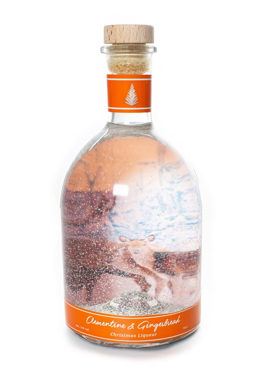 The Christmas Ball Gin Company Clementine & Gingerbread Christmas Liqueur - Gingerbread and Orange Liqueur Christmas Gift with Edible Silver Flakes - 70cl, 16% ABV