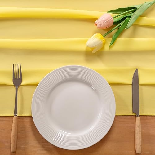 Miniatura 8 de Mixsuperstore - Camino de mesa de gasa, 29 x 120 pulgadas, romántico camino de boda, decoración para fiesta de novia