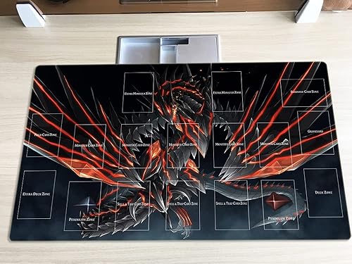 Miniatura 2 de Alfombra de juego de cartas coleccionables de TCG Dragón de ojos rojos con zonas + bolsa gratis (ZD014-322-A)