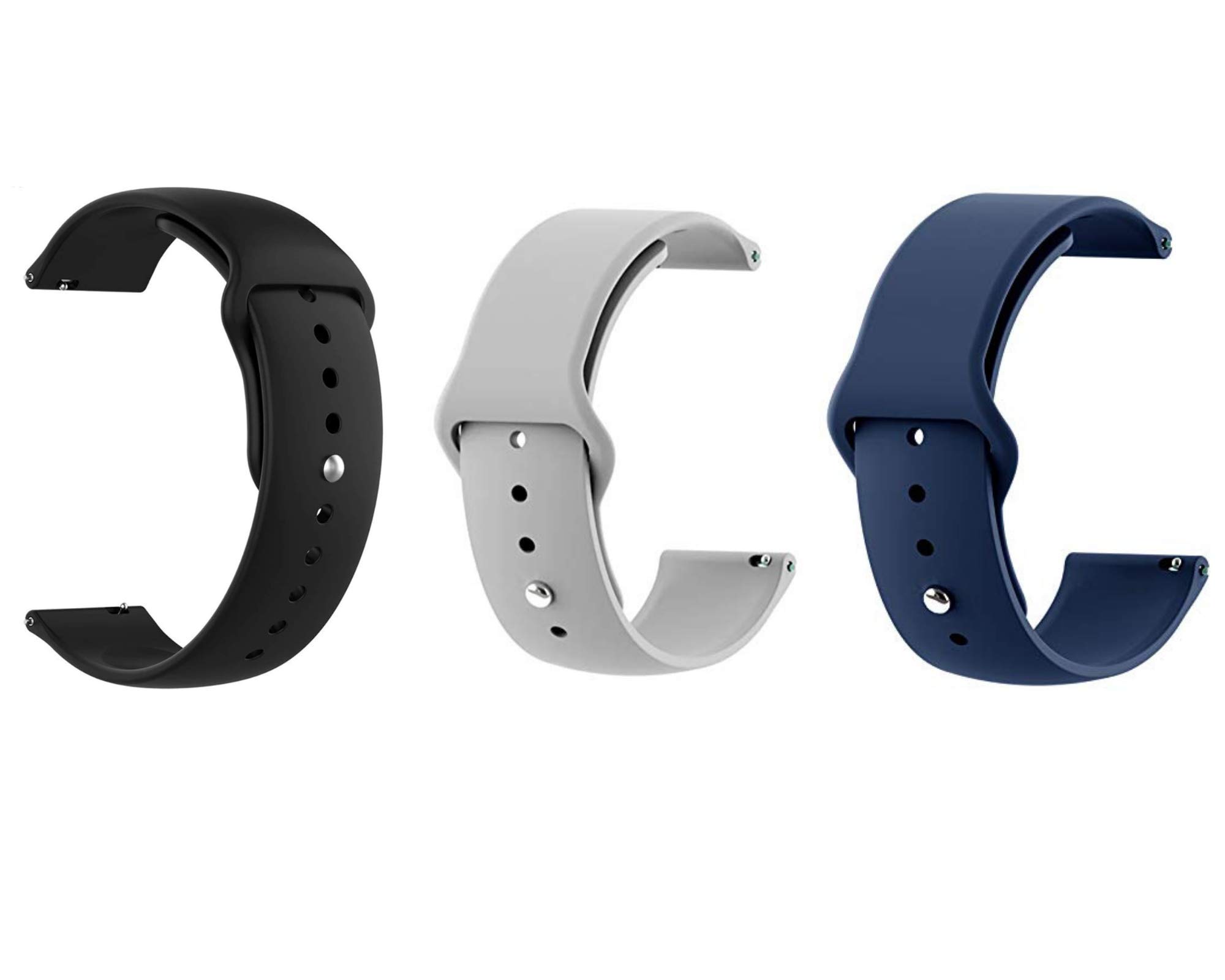 DIVERTS 20MM Soft Watch Strap Band Compatible with Bip/Lite/GTS/Samsung Gear Sport/Galaxy Watch 42mm/ Active/2 40-44mm/ Classic/Fashion Watch Strap Only 20 MM