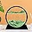 Aoderun Moving Sand Art Picture Round Glass 3D Deep Sea Sandscape in Motion Display Flowing Sand Frame Relaxing Desktop Home Office Work Decor (12, Green)