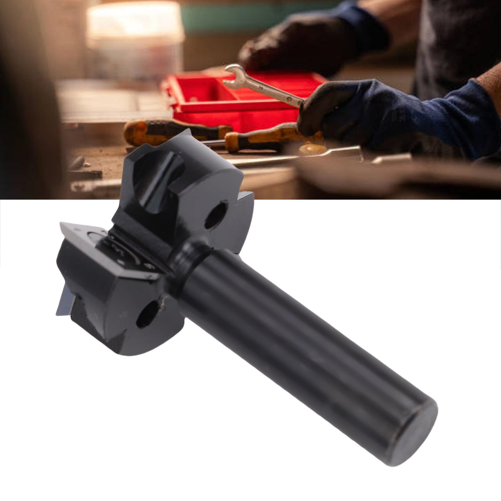 Punta per Superficie Spoilboard, Punta per Fresa con Inserto Intercambiabile su Entrambi i Lati per la Lavorazione del Legno con Diametro del Foro di Scanalatura, per Macchine
