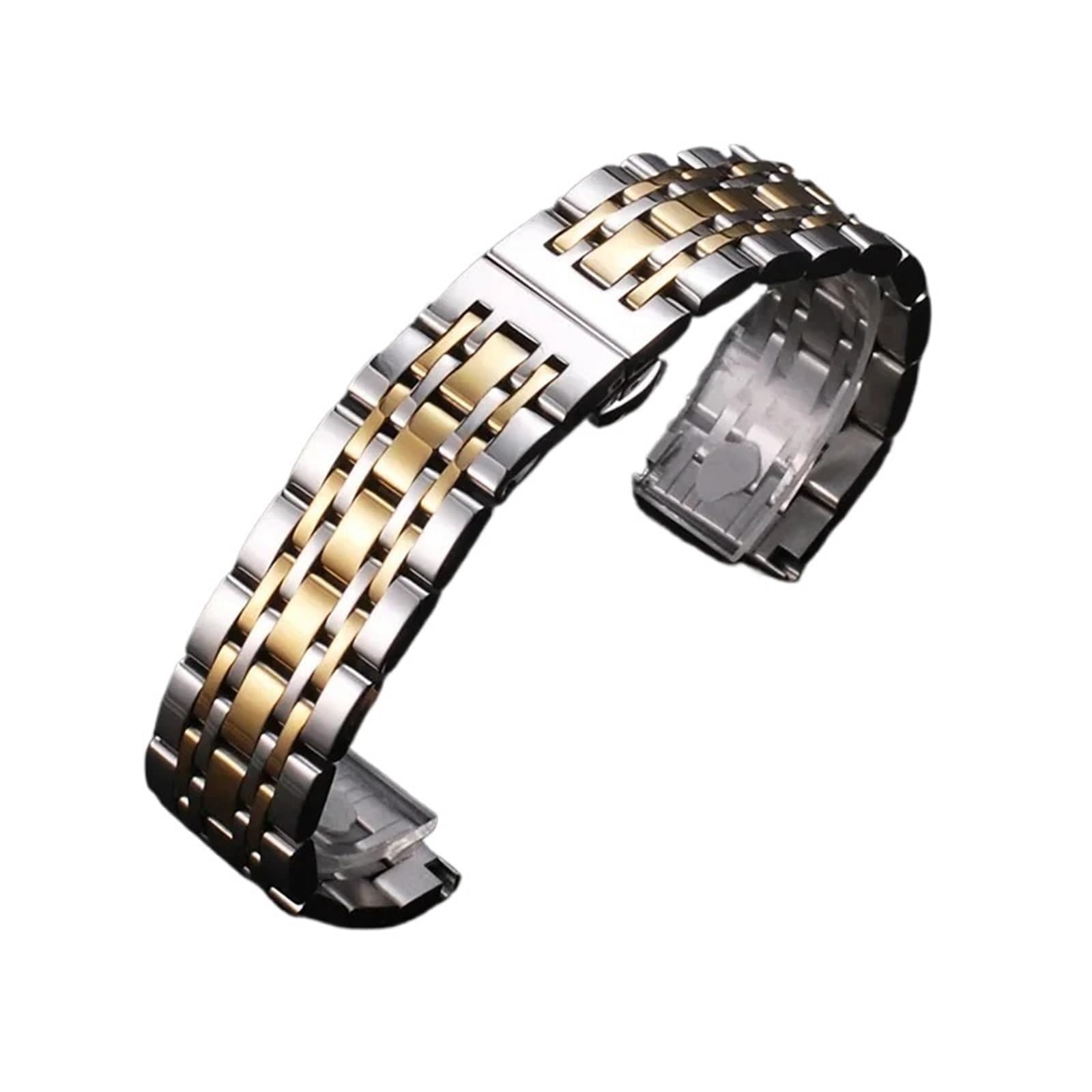 WBDWWTD Edelstahl-Uhrenarmband, 15 mm, 16 mm, 17 mm, 23 mm, 24 mm, Schnellverschluss-Smartwatch-Business-Armband