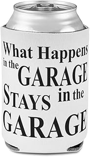 Sleeves for Cans Drink Cooler What Happens in The Garage Stays B Scuba Foam Party Beer Cover