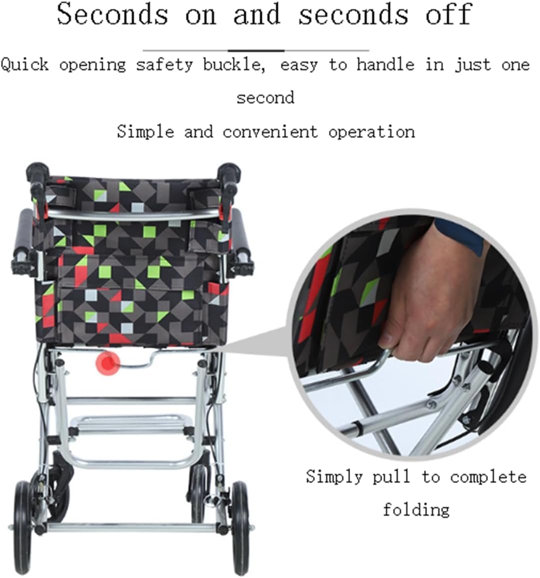 Sedia a rotelle in lega di alluminio ultraleggera sedia a rotelle mobile pieghevole per interni ed esterni sedia a rotelle portatile Sedia a rotelle per anziani può essere imbarcato sedie a rotelle