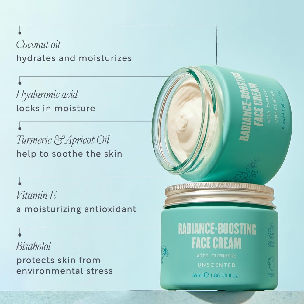 Face Moisturizer for Sensitive Skin, Certified Organic, Hydrating Face Cream, Aloe Vera & Vitamin E, Formulated Without Fragrance, Dermatologist Approved, Vegan & Palm Oil Free, 1.86 fl oz