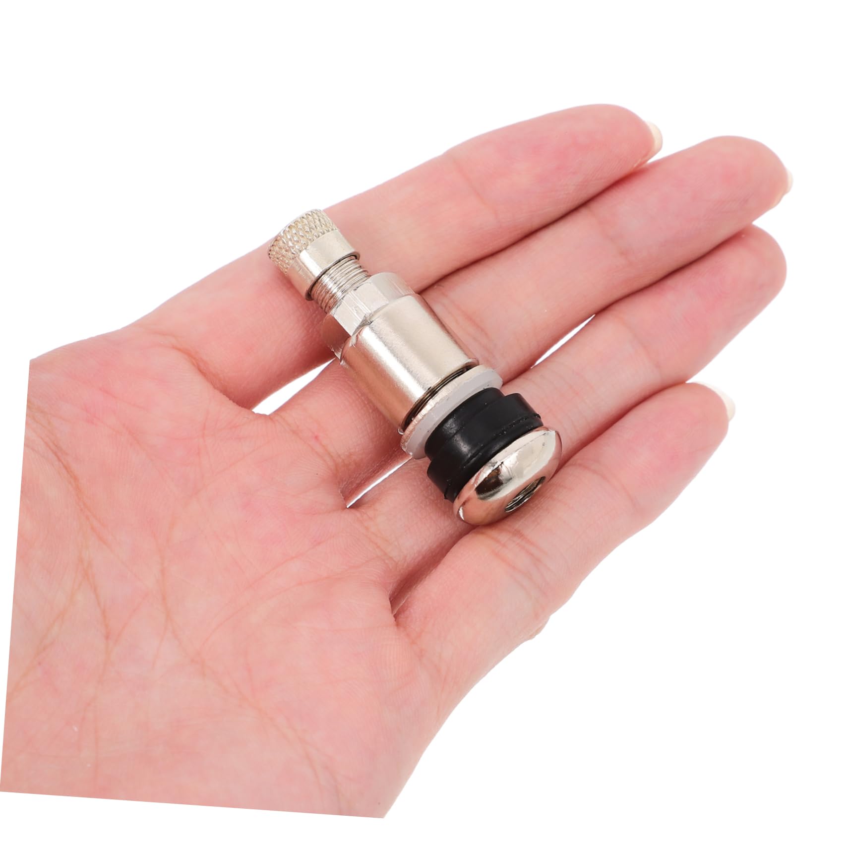 TOPBATHY Tiges de Valve de Pneu pour Voiture en Acier 45 Facile à Installer et Efficaces Bouchons Rayés Argentés Pack de 10 Pièces