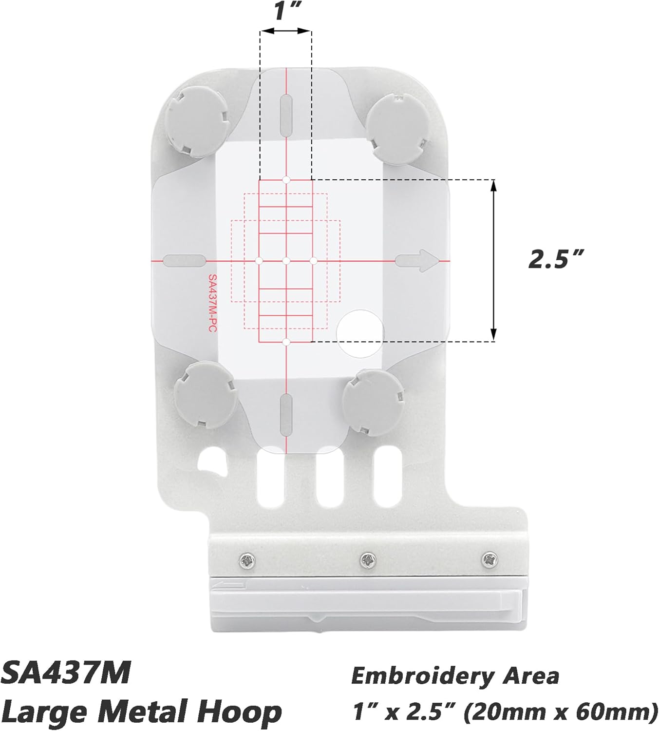 MagnaHoop Magnetic Hoop for Brother Innovis NQ1700E NQ1600E NQ1400E NQ3600D Dream Machine 2 VE2200 4000D 1500D V7 V5 VM5200 and Babylock, Metal Magnet Embroidery Machine Sash Frame (1x2.5-SA437M)