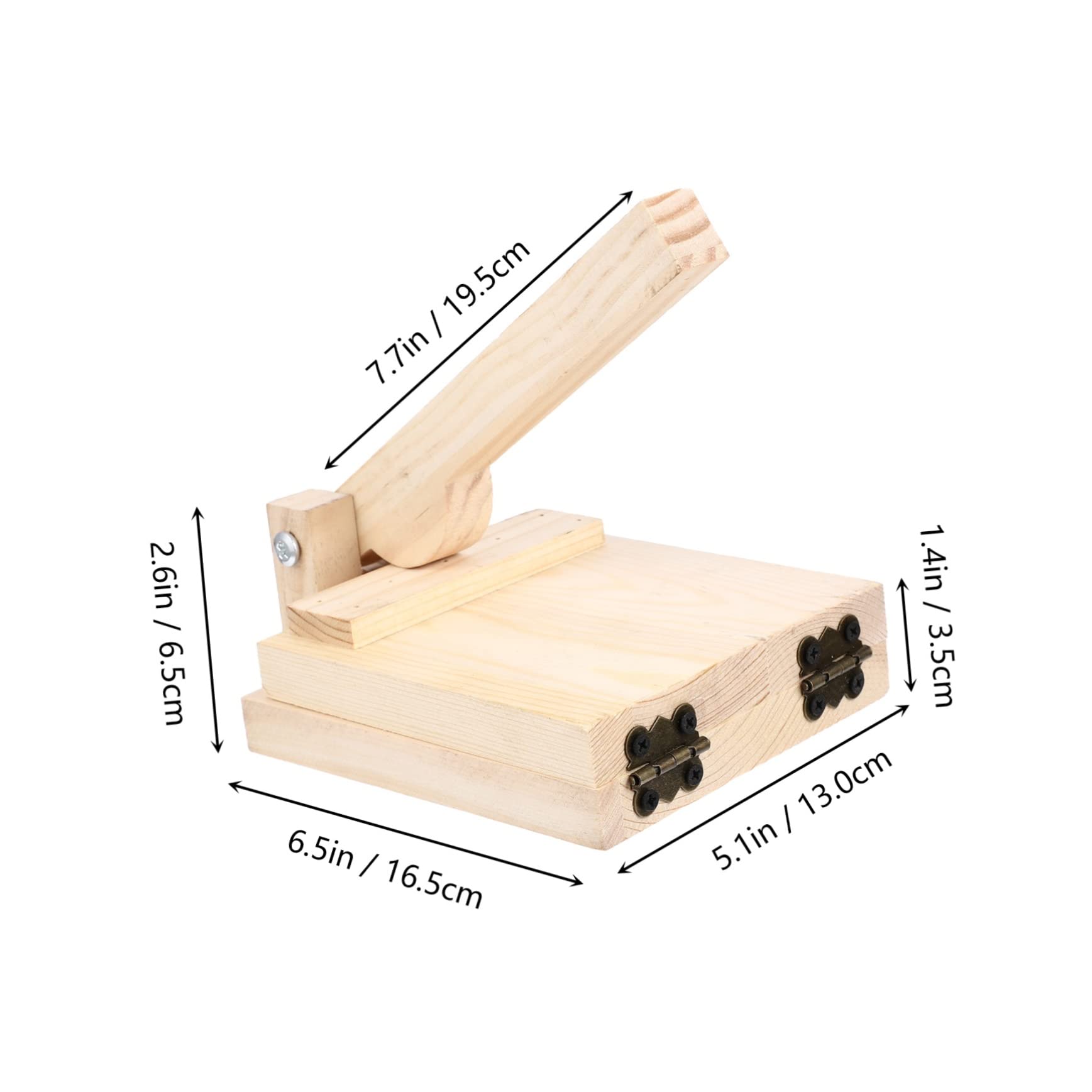 Cabilock 1pc Wooden Dough Presser Dumpling Wrapper Maker Tool with Ergonomic Handle Simple Kitchen Gadget for Easy Dumpling Making