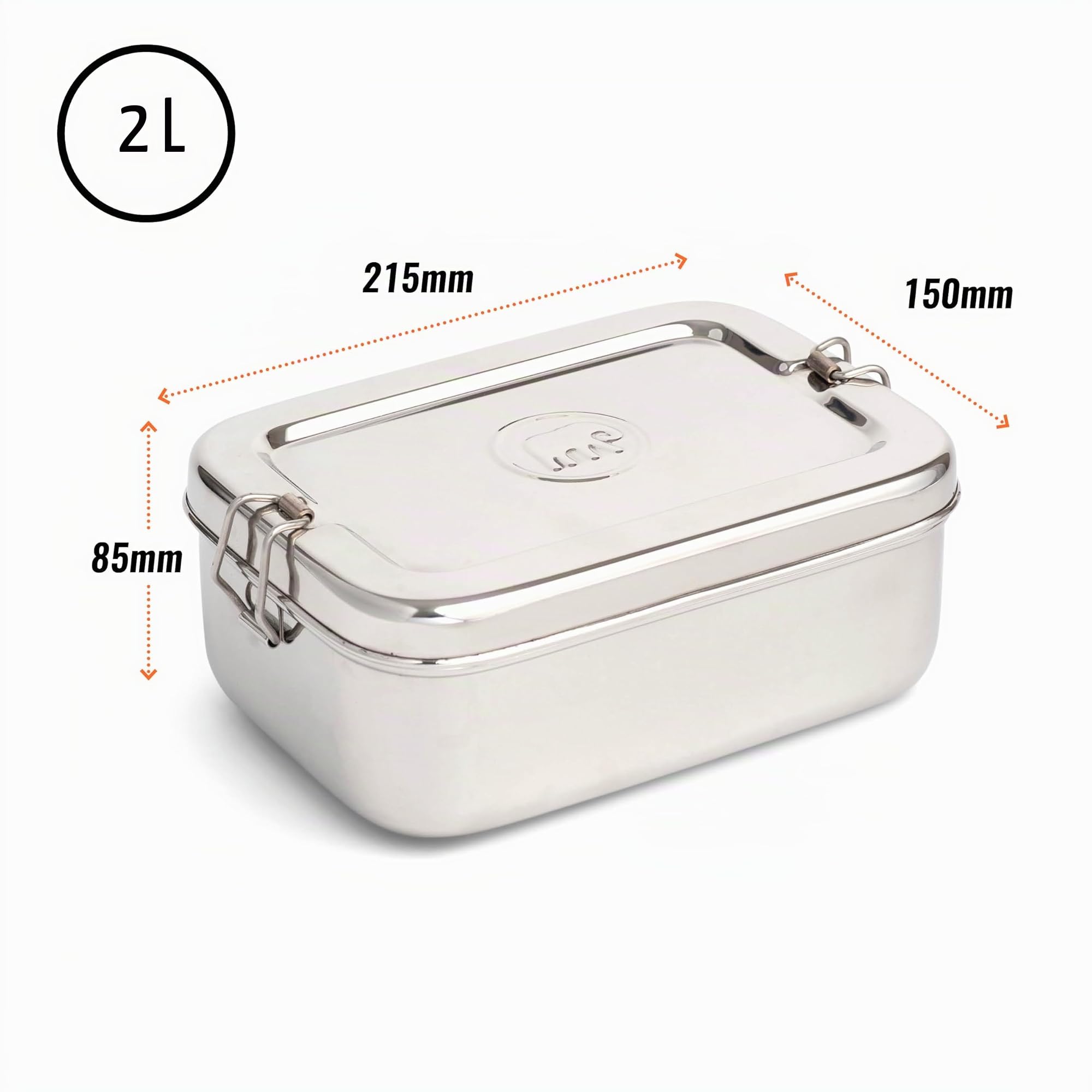 Elephant Box Original Grande boîte à déjeuner en acier inoxydable (2 litres)