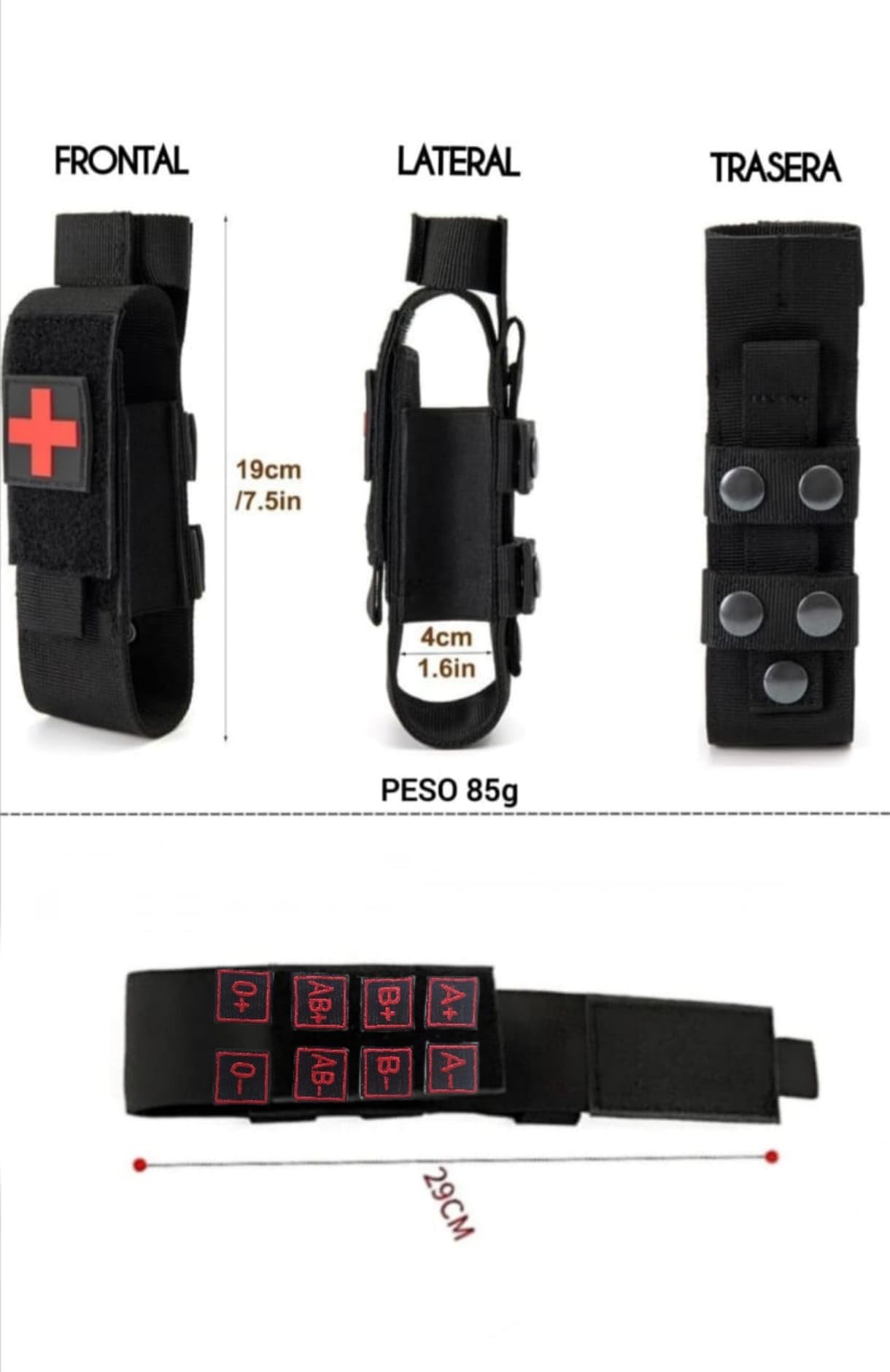 Funda Torniquete Táctica MOLLE - EDC Porta Torniquete Militar para Cinturón Táctico y Chaleco Policial/Militar - Accesorios Supervivencia - Airsoft - Caza y Vigilante de Seguridad Porta Walkie