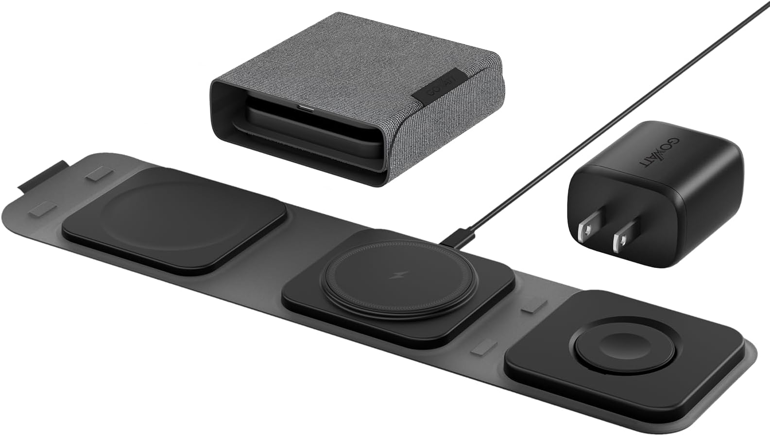 GOWATT 3 in 1 Wireless Charging Station for Multiple Devices, Wireless Travel