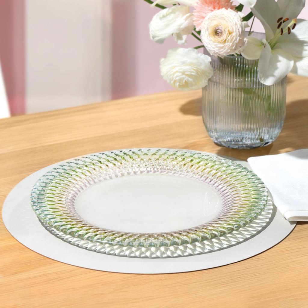 Villeroy & Boch – Boston Pearl, plato de presentación, brillante y colorido, apto para lavavajillas, plato de cristal para decorar la mesa y servir, cristal tintado