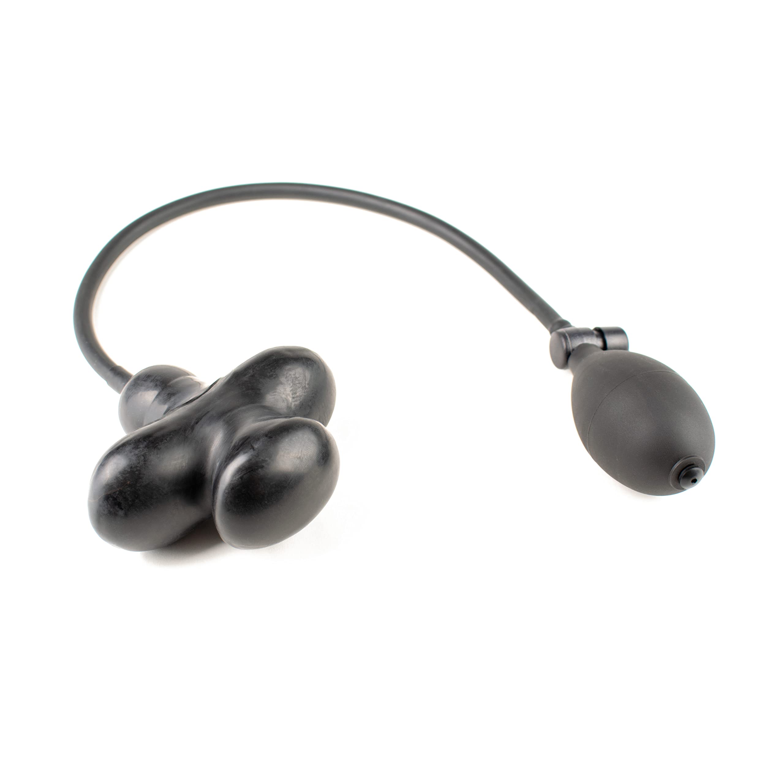 Rubberfashion Latex Knebel - Mundknebel aufblasbar - Gag Butterfly für Damen und Herren schwarz Einheitsgröße