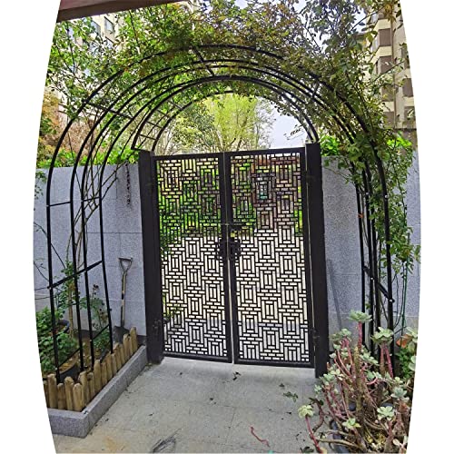 Arche de jardin en métal noir 140x230 cm pour plantes grimpantes