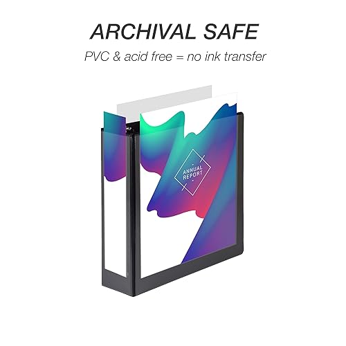 Vista 130 de Samsill (MP128567) - Carpeta de 3 anillos redondos de 2 pulgadas, fabricada en los EE. UU., con cubierta transparente personalizable para insertos