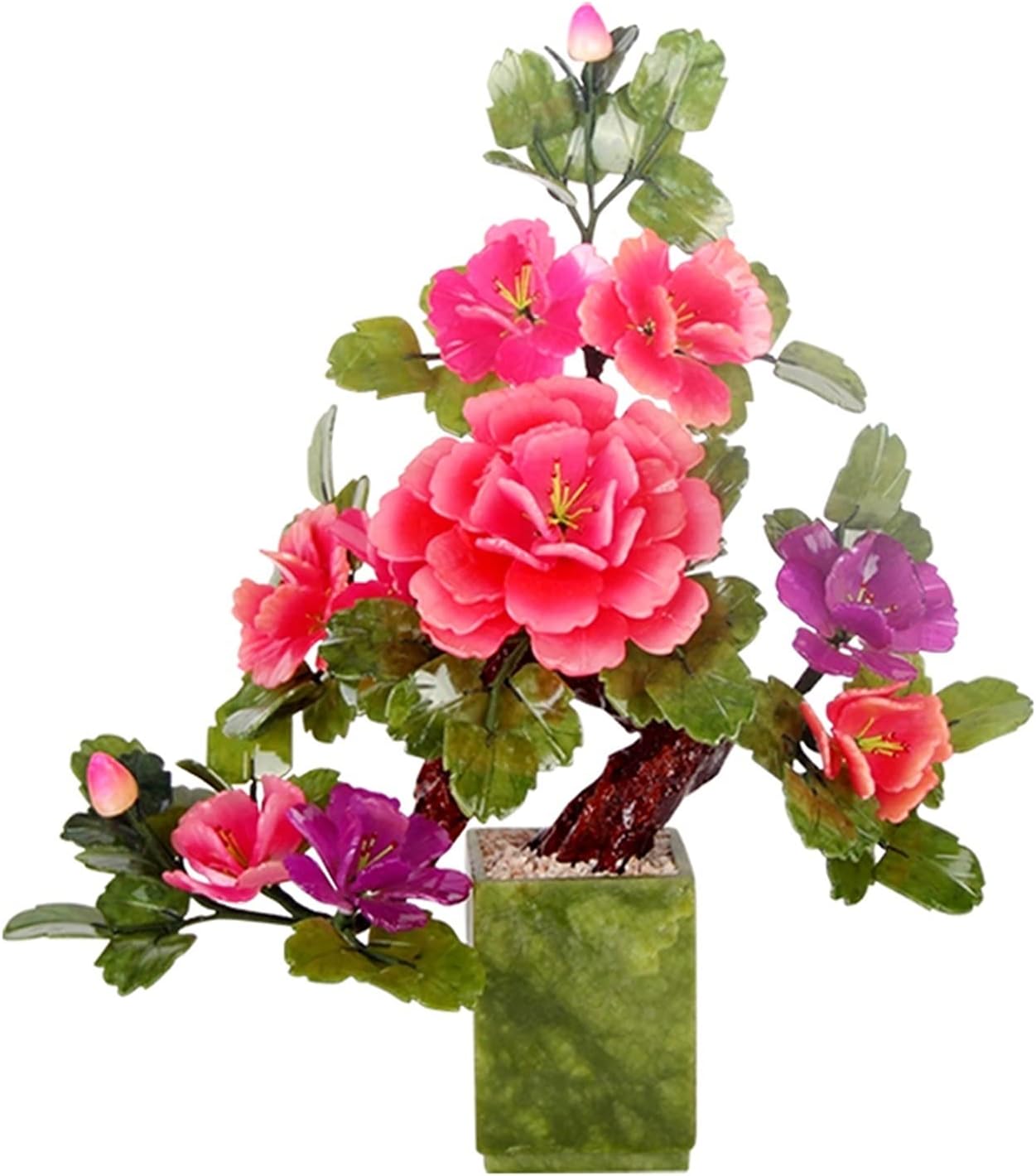 激安特価品 シミュレーションツリー鉢植え 人工植物盆栽の木 牡丹の花シミュレーション鉢植えの偽物の植物の装飾絶妙な室内装飾工芸品 デスクディスプレイ人工盆栽 9つの花