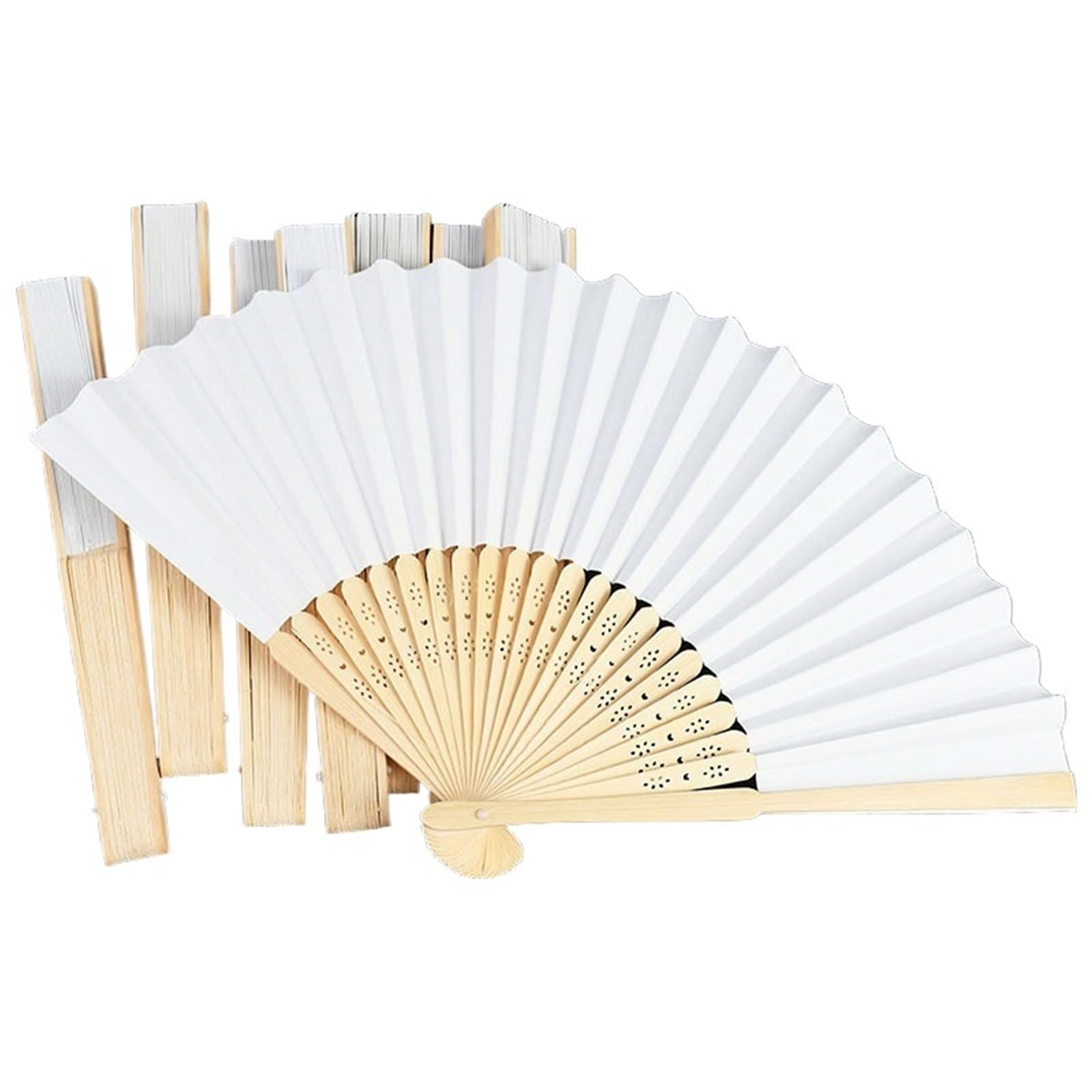 Weißer Handfächer for Hochzeiten, faltbarer Papierfächer, tragbar, for Selbermachen, Kalligraphie, Malen, Üben, Hochzeitsgeschenk Für Party(20PCS)