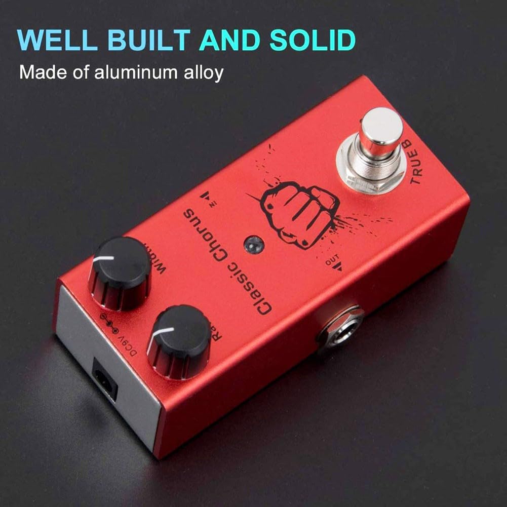 Zoegneer Efectos de guitarra analógica Chorus Digital Delay Tremolo Pedal de guitarra con overdrive vintage (E)