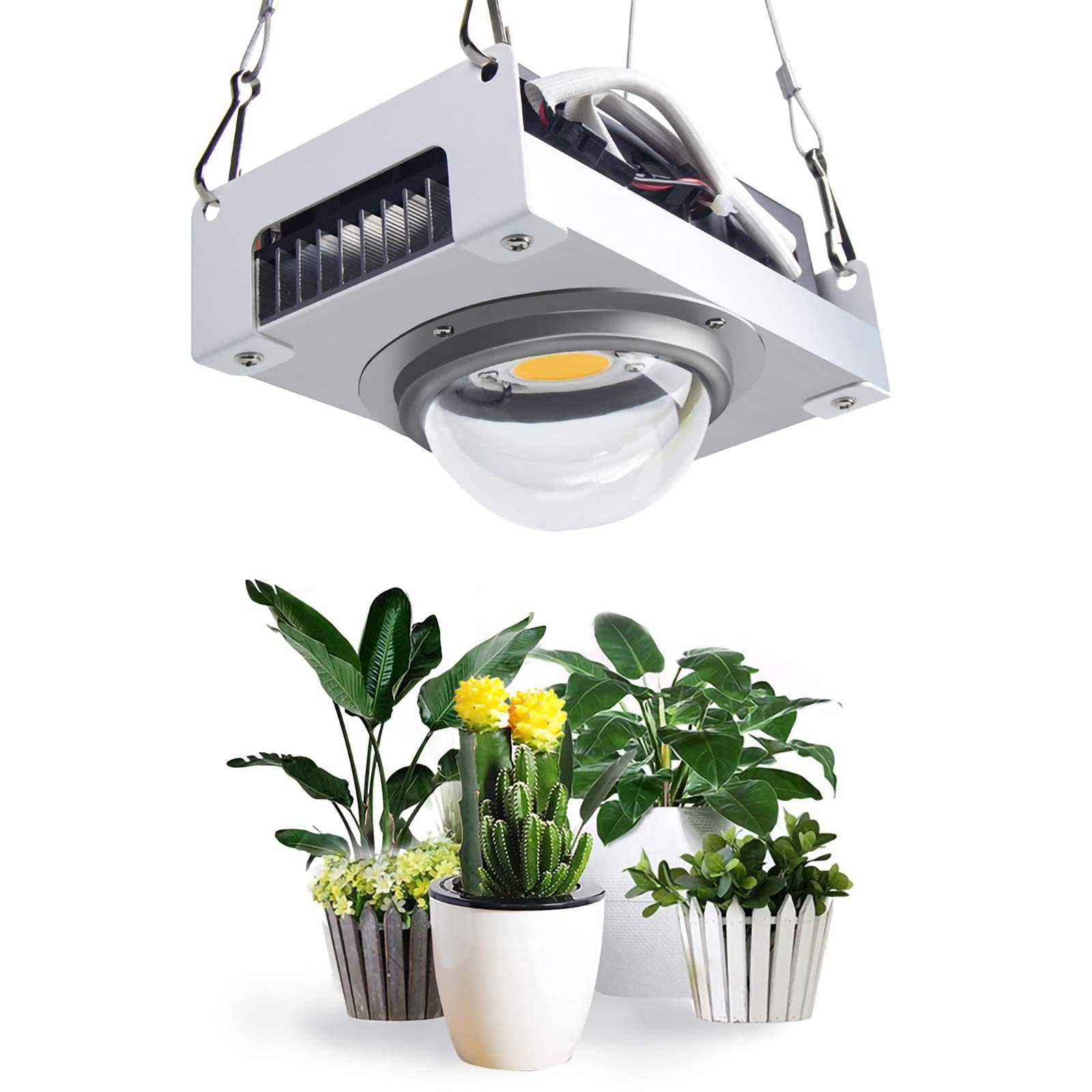 Lampe de culture LED, lumière de croissance de plantes à spectre complet, lampe de culture de plantes COB 100 W pour plantes de serre hydroponiques d'intérieur, tente de culture à toutes les étapes