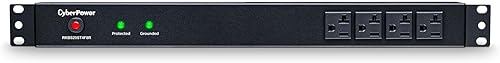 CyberPower RKBS20ST4F8R Protector contra sobretensiones para barra de raqueta, 120V20A, 12 tomas, cable de alimentación de 15 pies, montaje en rack