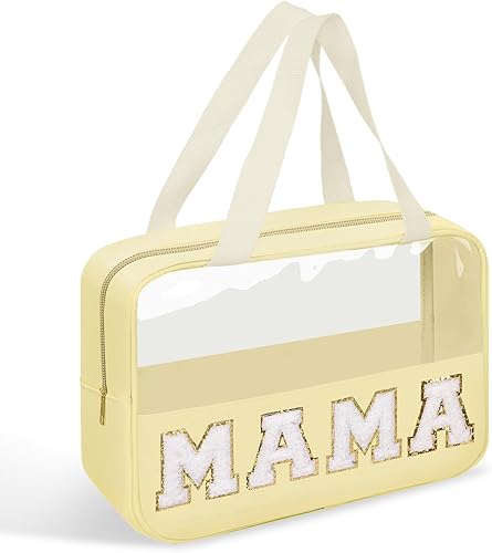 UIXIZQ Parche de letras de felpilla bolsa de maquillaje preparada de nailon neceser de viaje para mujer Pink Stuff-2