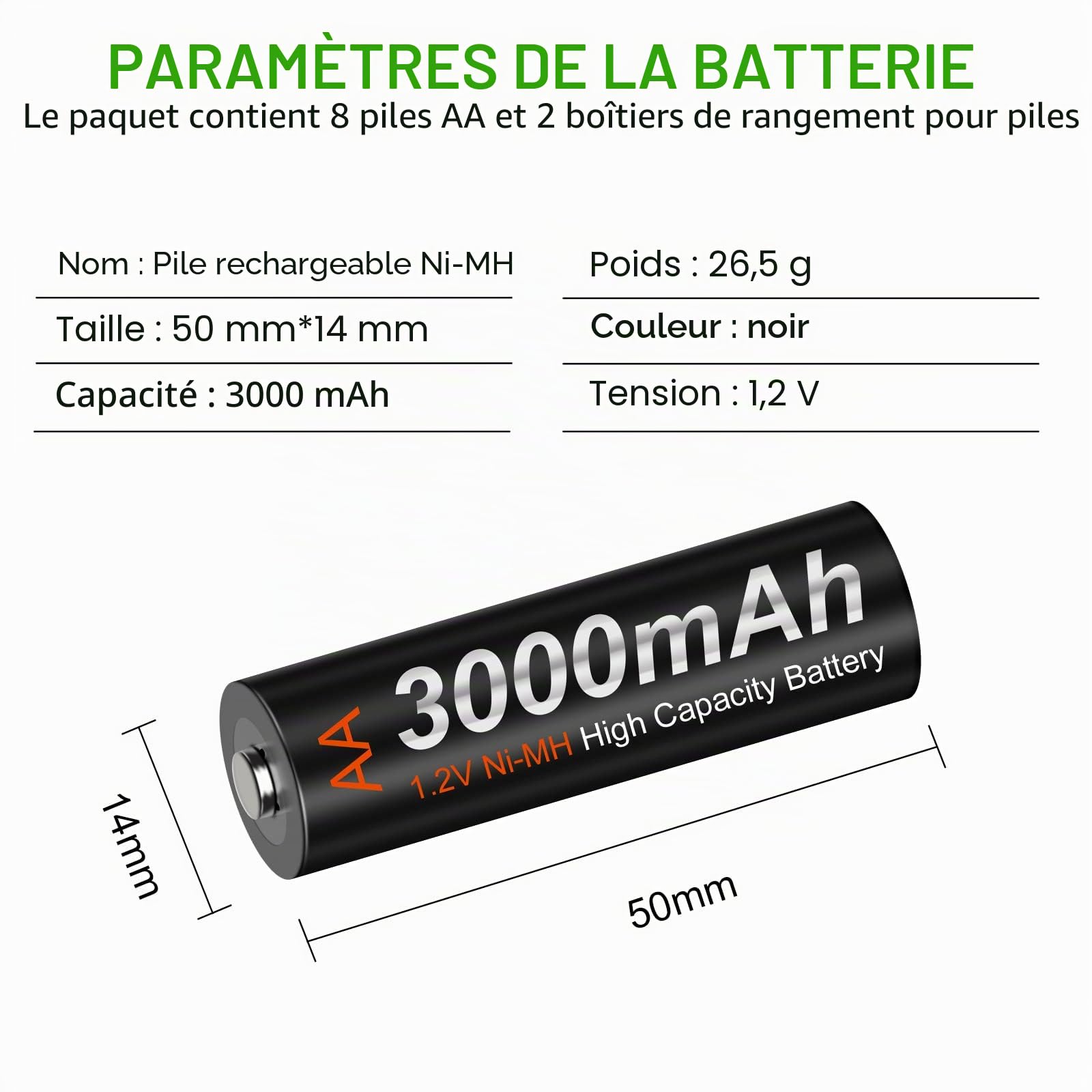 CITYORK Chargeur Rapide de Batterie - Protection IC intégrée avec Affichage LCD - pour Piles AA AAA NI-MH - avec 16 Piles AA 3000 mAh NiMH - Mallette de Rangement Incluse