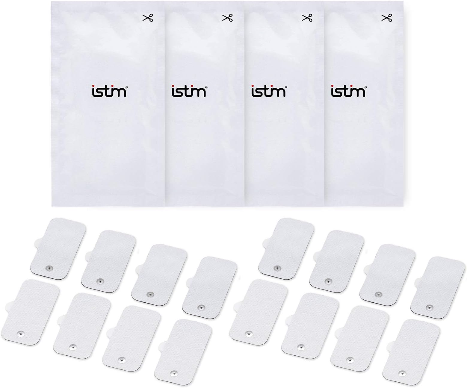 iStim Super Soft 2"x2" TENS Unit Electrodes for TENS Massage EMS - 100% Japanese Gel (2"x4" - 16 pcs(Snap))