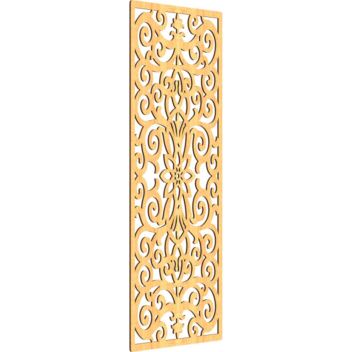Buel Decorative Pierced Fretwork Wood Wall Panels, 29 3/8"W x 74 3/8"H x 3/8"T, Cherry