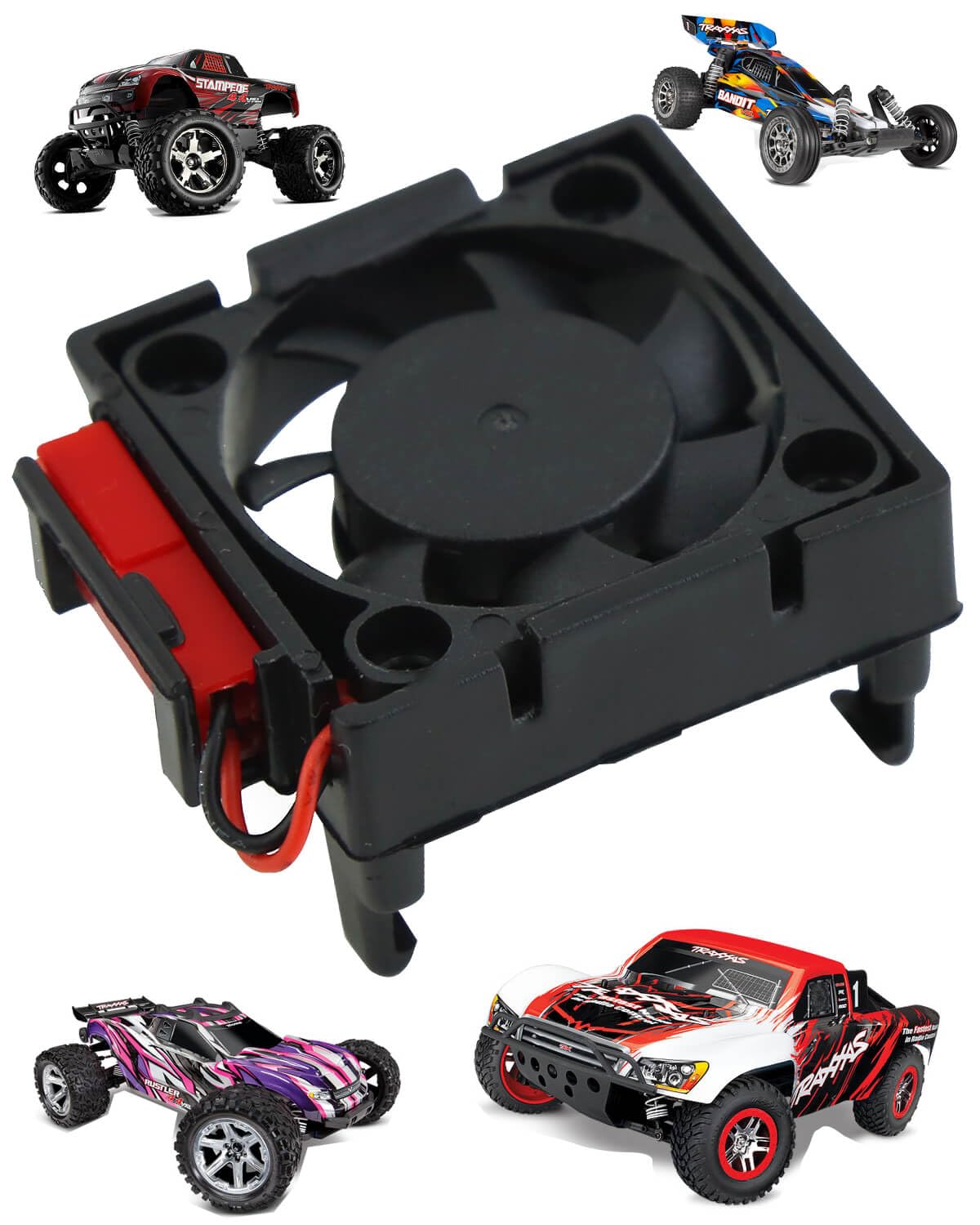 RC Koelventilator, RC Koelventilator Afstandsbediening Auto Mini Motor Koellichamen voor Traxxas VXl‑3S 5‑7.4V