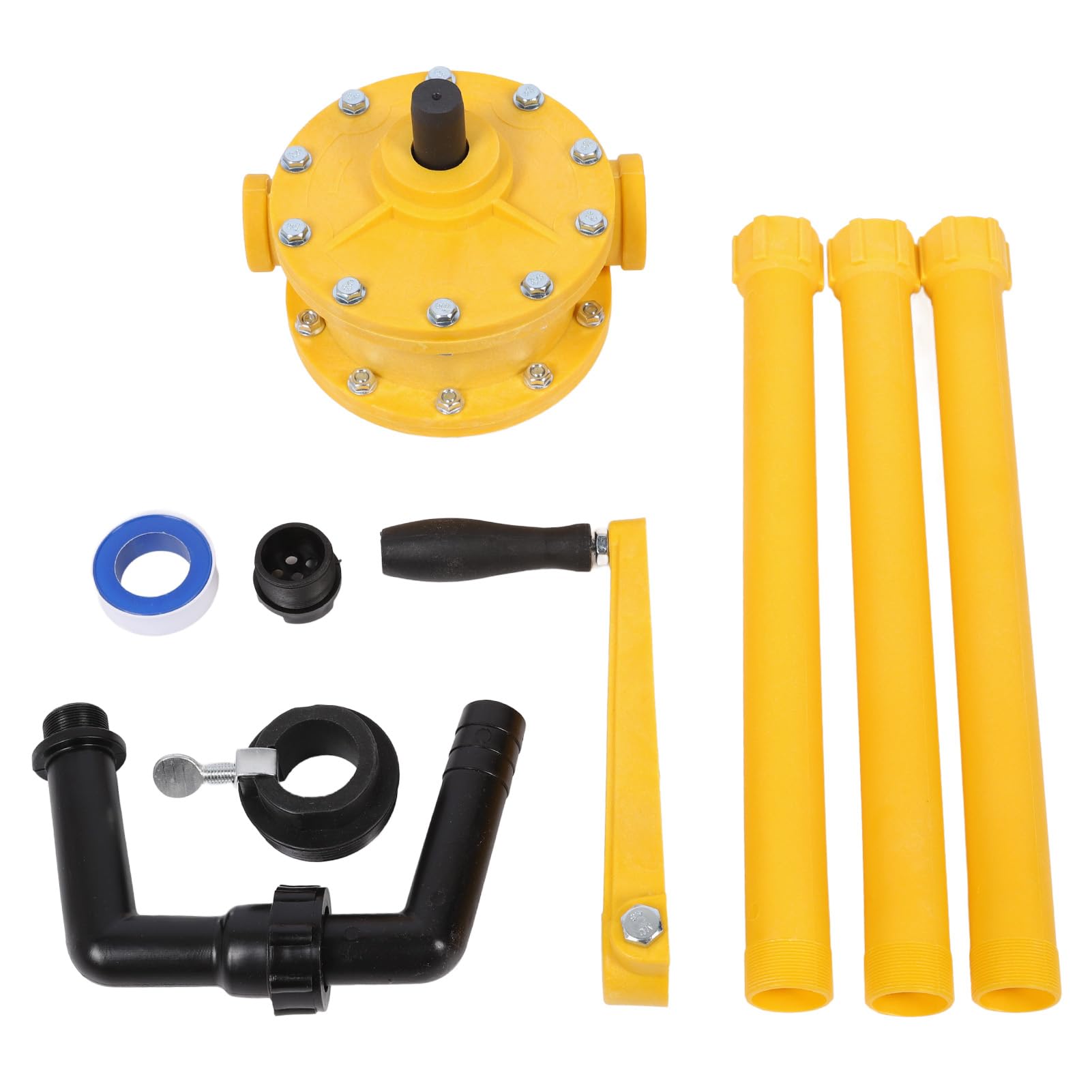 Handpumpe, manuelle Fasspumpe für 5 bis 55 Gallonen Fässer, 35 l/min Hochleistungs-Öltransferpumpe mit 3–5 m Hubhöhe, inklusive Saugrohren und Handkurbel für Schmiermittel-Motoröl