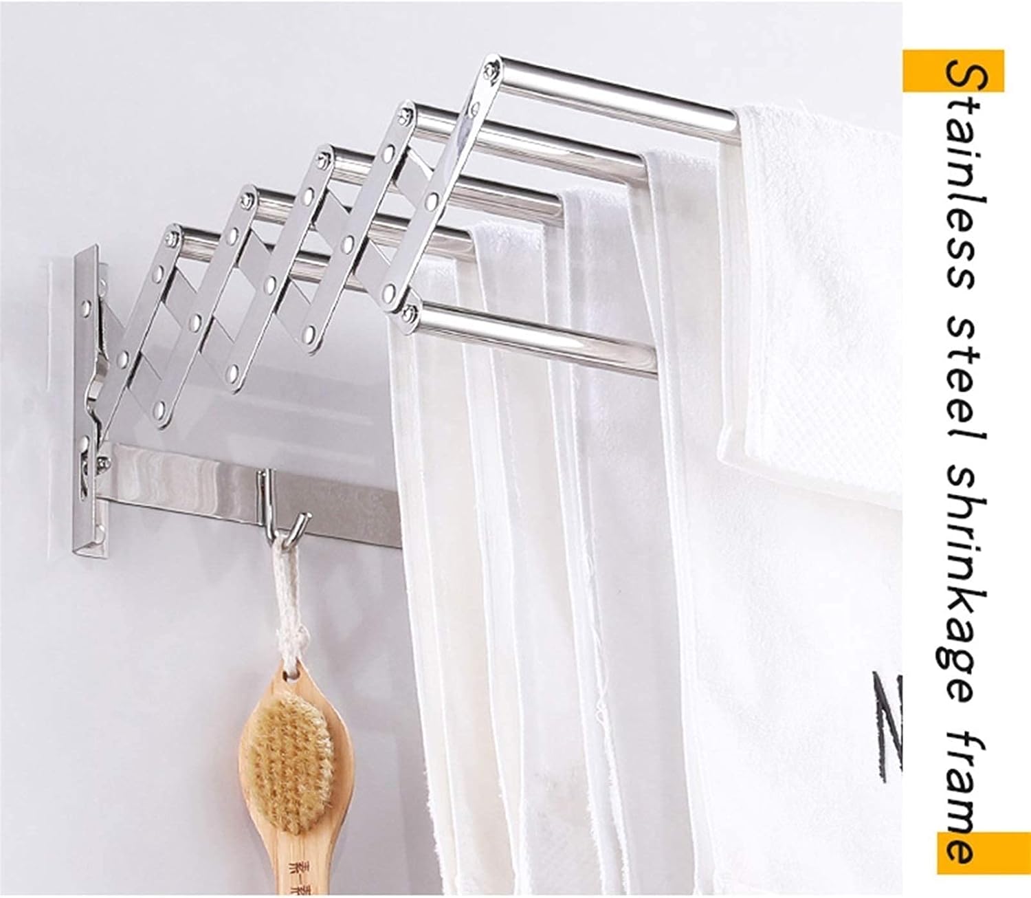Clothes Drying Rack Wall-Mounted Drying Rack Folding Clothes Towel Laundry Room Retractable Airer Drying Rack Expandable Retractable Clothesline Hanger Rack Fashionable,5