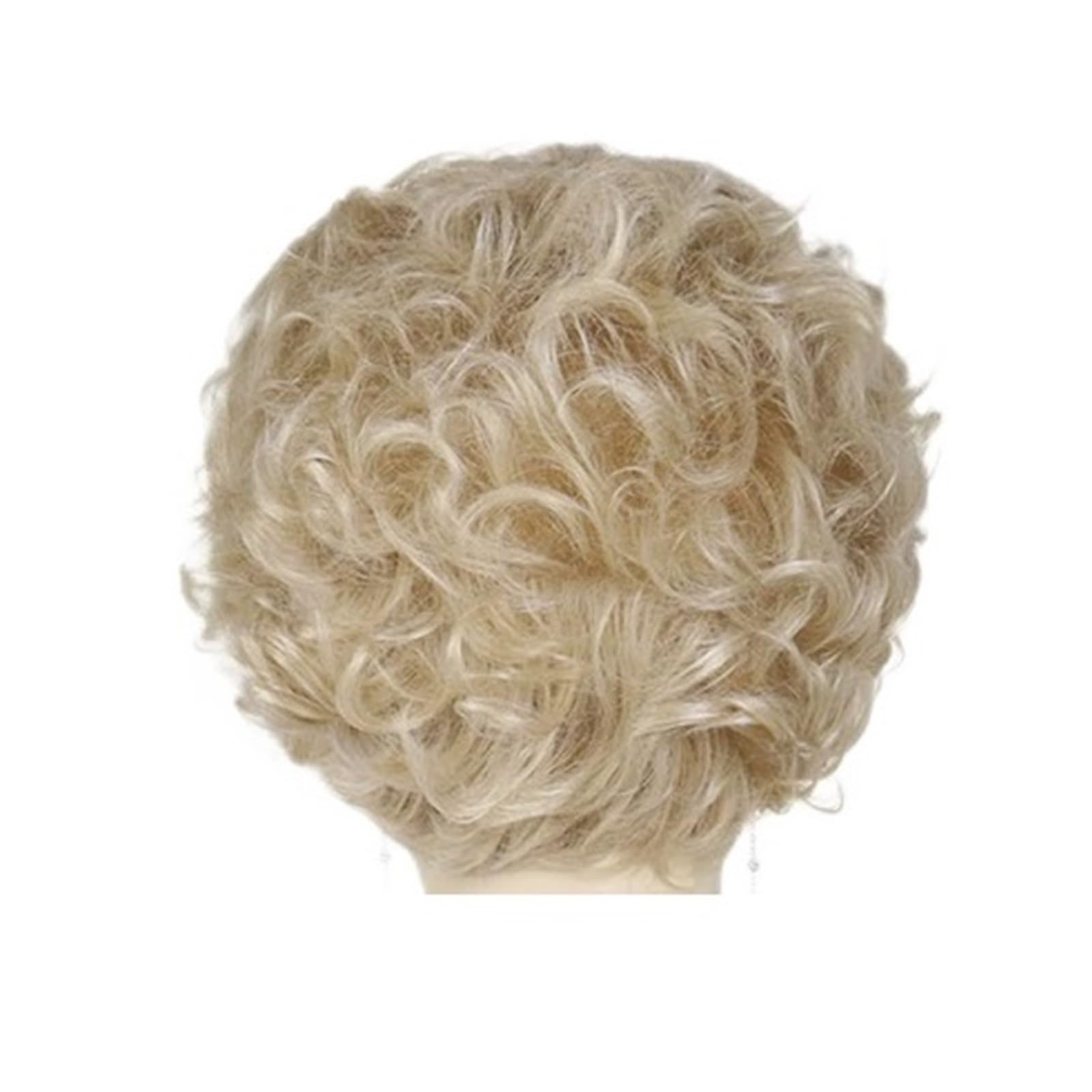 1 szt. Popielate blond peruki dla kobiet syntetyczne krótkie z grzywką kręcone matki starszej pani(Blonde)