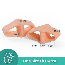Welnove Pack of 12 Bunion Corrector, Toe Separators with 2 Loops, Big Toe Spacer Suitable for Bunion and Overlap Toe (Beige)