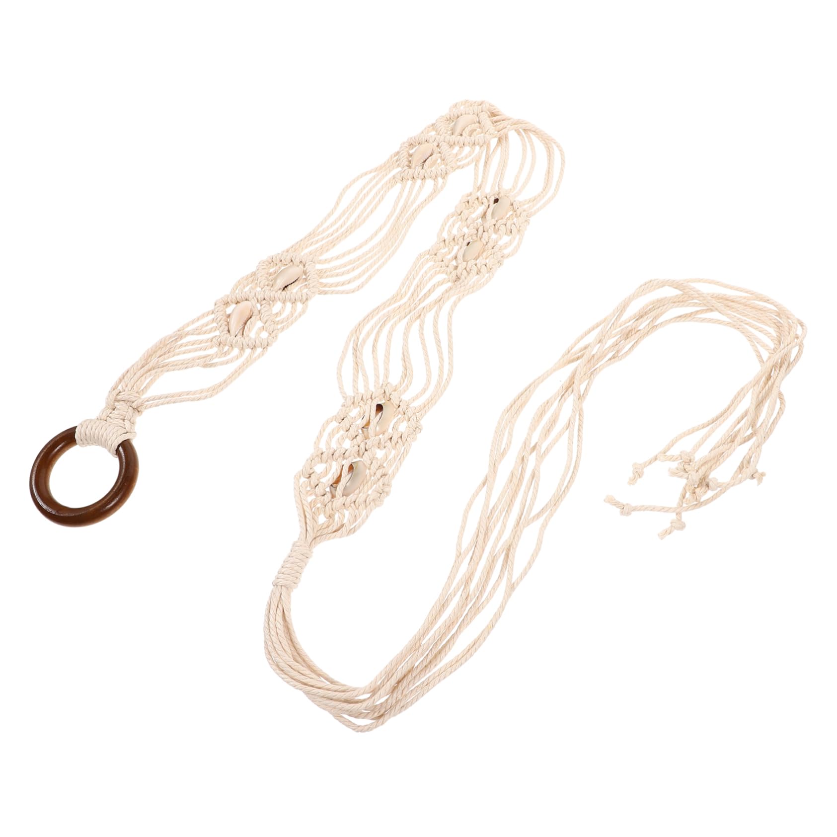 4piezas Cinturón De Mujer Bohemio Trenzado Mano Concha Cinturón Para Vestidos y Pantalones Accesorio De Moda Para Ocasiones Especiales