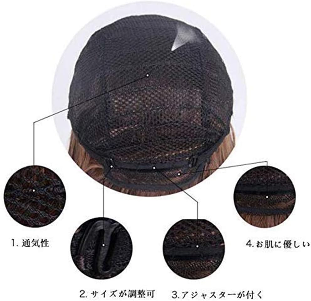 YXO ウィッグ セミロング 手植え ミディアム ボブ レディース かつら フルウィッグ 女性用 黒髪 医療用 wig 超リアル 耐