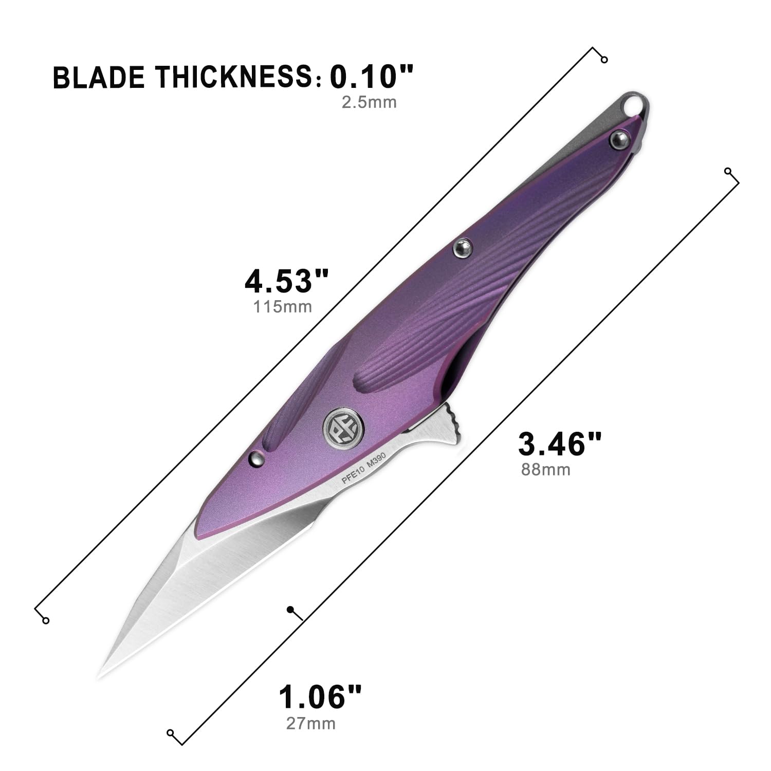 Amazon.com : Petrified fish PFE10 Hummingbird Folding Knife,1.06