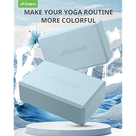 Trideer Yoga Block, Soft Non-Slip Surface Premium Foam Blocks, Supportive, Lightweight, Odor Resistant, Yoga Accessories for Pilates Meditation General Fitness Stretching Toning (Light Blue-2 Pack)