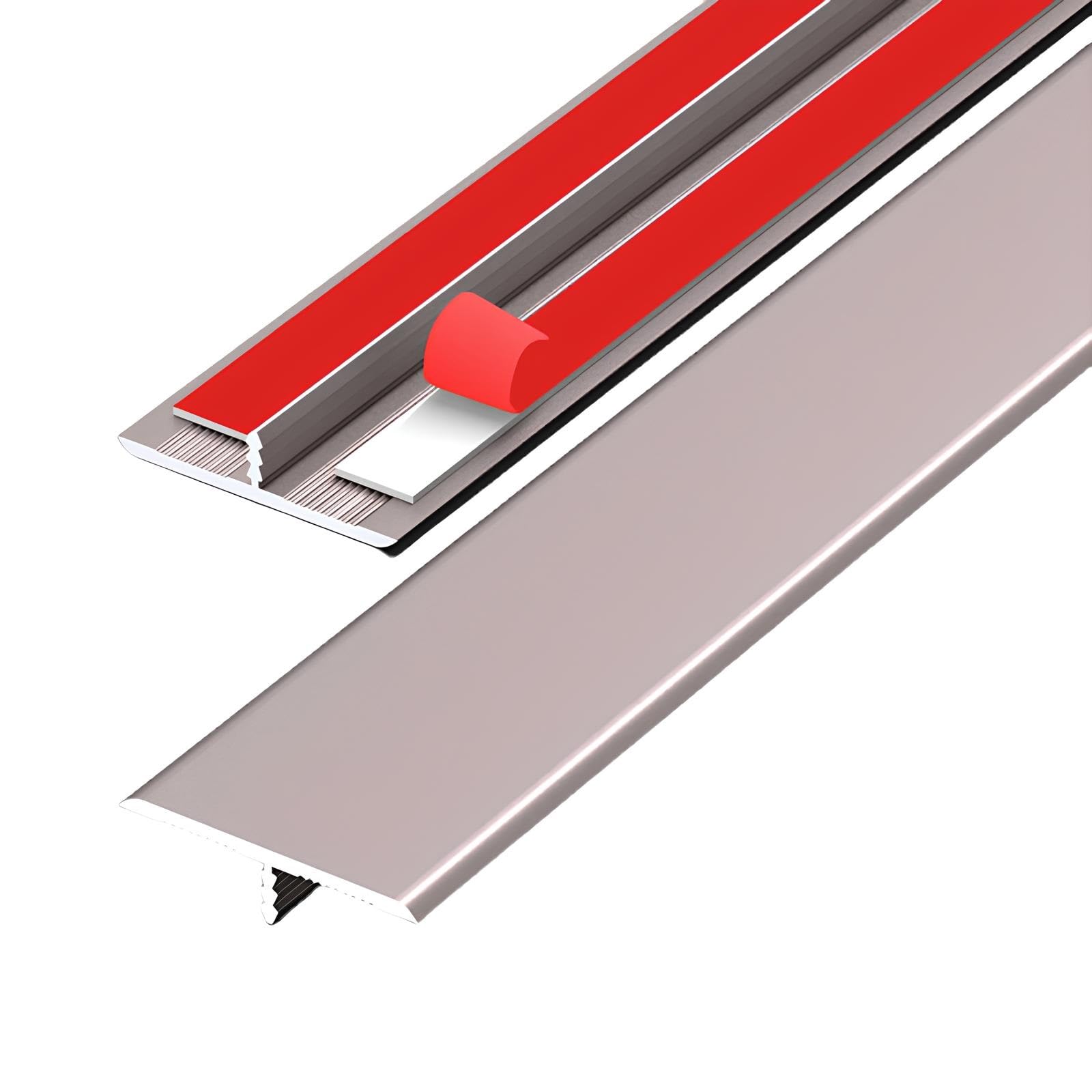 Tira De Umbral De Aluminio T Perfil De Transición Autoadhesivo Para Suelo | Moldura De Suelo Para Umbral De Puerta Madera Azulejos Y Juntas De Dilatación(Rose Gold,33.0mmx140cm)
