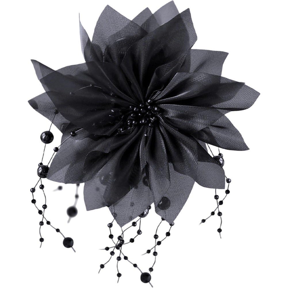 Fituenly Flower Tassel Claw Clip for Women, Elegant Flower Hair Clips Hairpin, Jaw Clip Hair Claw for Daily Wedding Prom Party