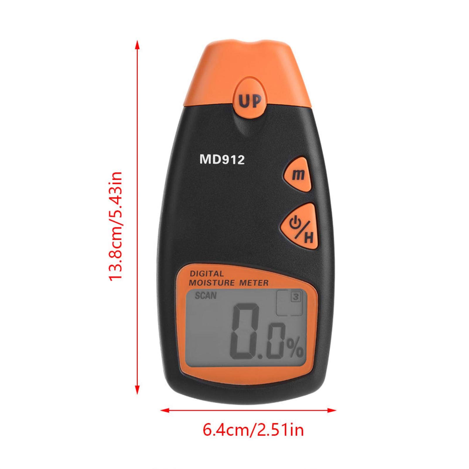 Holzfeuchtemessgerät, MD912 Digital LCD 2/4 Pin Holz Feuchtemessgerät Detektor Holz Hygrometer Luftfeuchtigkeitstester für Holz Baustoff Brennholz Feuchtemesser Wände Papier Boden