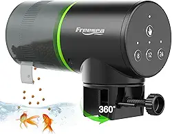 FREESEA Alimentador automático de peixes para aquário: alimentador de temporizador de férias para aquário elétrico ajustável dispensador automático de alimentos para peixes 0,05 galão e dois métodos fixos