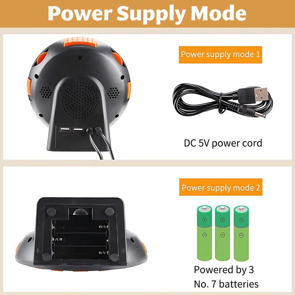 Vibrationswecker für Gehörlose, Tiefschläfer & Senioren, Batteriebetrieben Wecker mit 110 dB lautem Alarm, Vibrationsuhr, Bett-Shaker, Dimmer, Schreibtisch Schlafzimmer