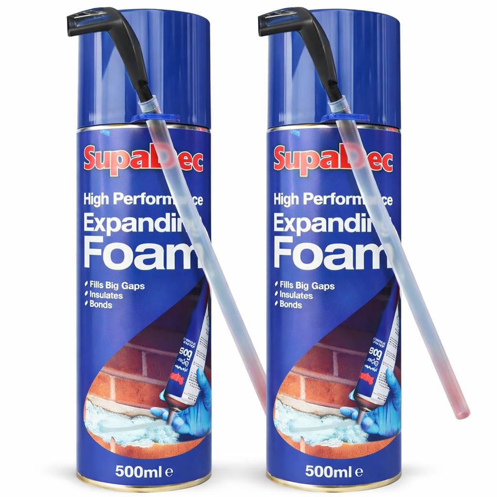 High Performance Expanding Foam 500ml (Pack of 2) | Multi-Purpose Insulation & Gap Filler | Expands to Fill Cracks, Cavities & Gaps | Interior & Exterior Use