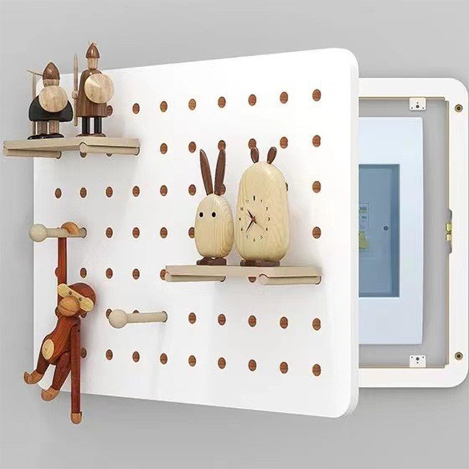 Zählerschrank Verkleidung aus Holz Dekorative Abdeckung für Stromzählerbox und Sicherungskasten Kindersichere Stromkasten Abdeckung zum Verstecken Hässlicher White 45x35cm