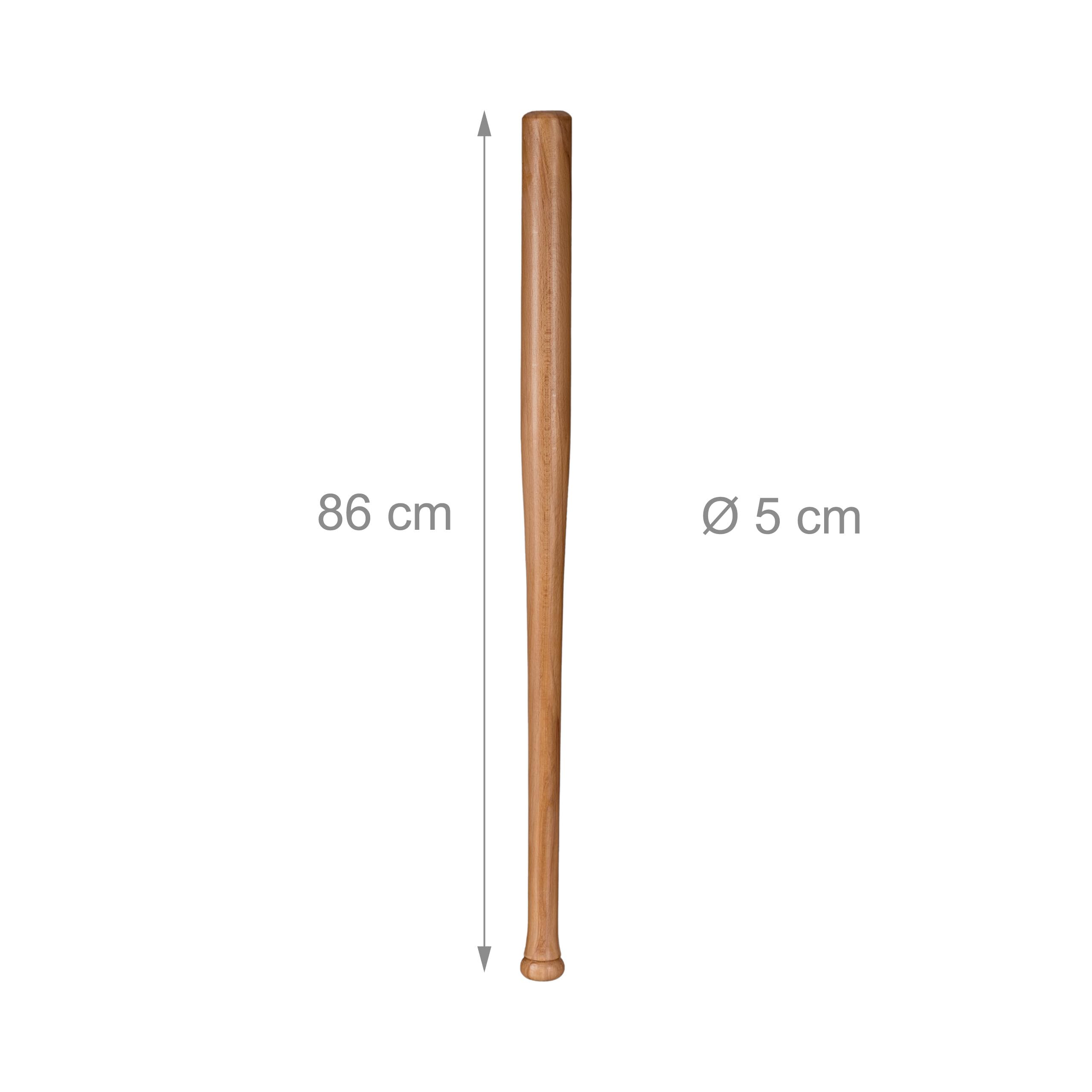 Relaxdays Batte de Baseball ou de Softball, en Bois, 34 ″, Sac en Jute, pour Jouer en Famille ou Entre Amis, Nature