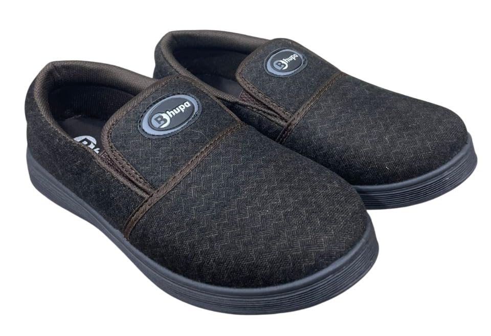 Image of Men's Slip-On Casual Shoes | Lightweight Comfortable Loafers for Men | Textured Design | Anti-Slip Sole Walking Shoes for Men